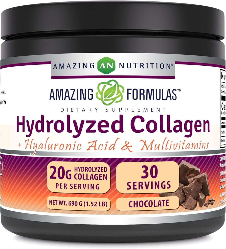 Şaşırtıcı Formulaler Hyaluronik Asit & Multivitamins Supplement | 30 Servisler Toz | 660 Grams | Chocolate Flavor