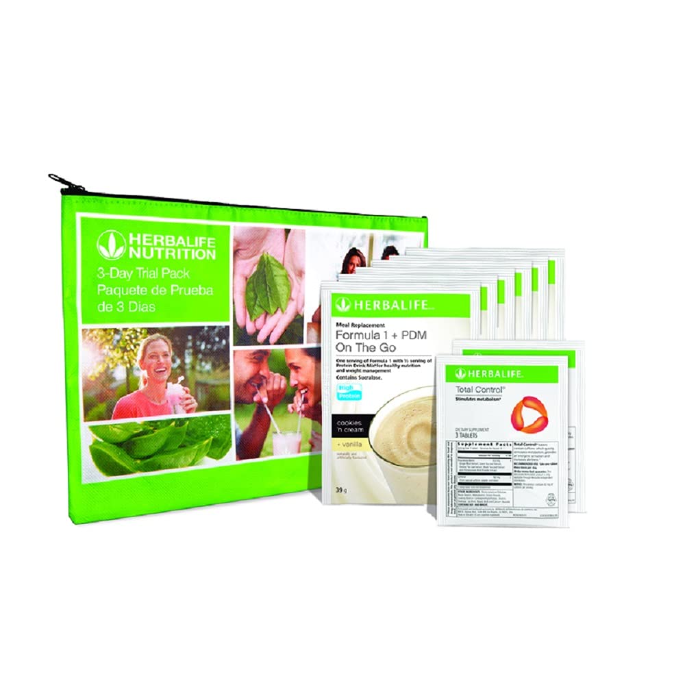 Συσκευασία δοκιμής Herbalife: Formula 1+PDM On The Go Protein for Energy and Nutrition, Sustain Satisfy Hunger, Εξαιρετική Πηγή Ίνες, Αυξάνει την εγρήγορση με τον συνολικό έλεγχο, Συσκευασία των 8