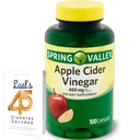 Apple Cider Vinegar 450 mg. Spring Valley Apple Cider Vinegar Capsules 450 mg 100 Count, Non-GMO, Gluten Free Supplement Sche with Luall's 45 Diabetes Decoded