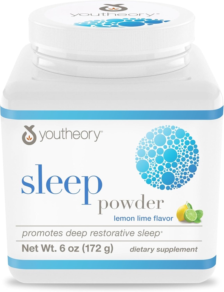 Youtheory Sleep Nighttime Toz - Calm & Relaxation için Uyku Desteği Tamam * - Contains Melatonin, Magnezyum, L-Theanine & L-Glycine - Dairy, Soy & Gluten Free - 6 ozz