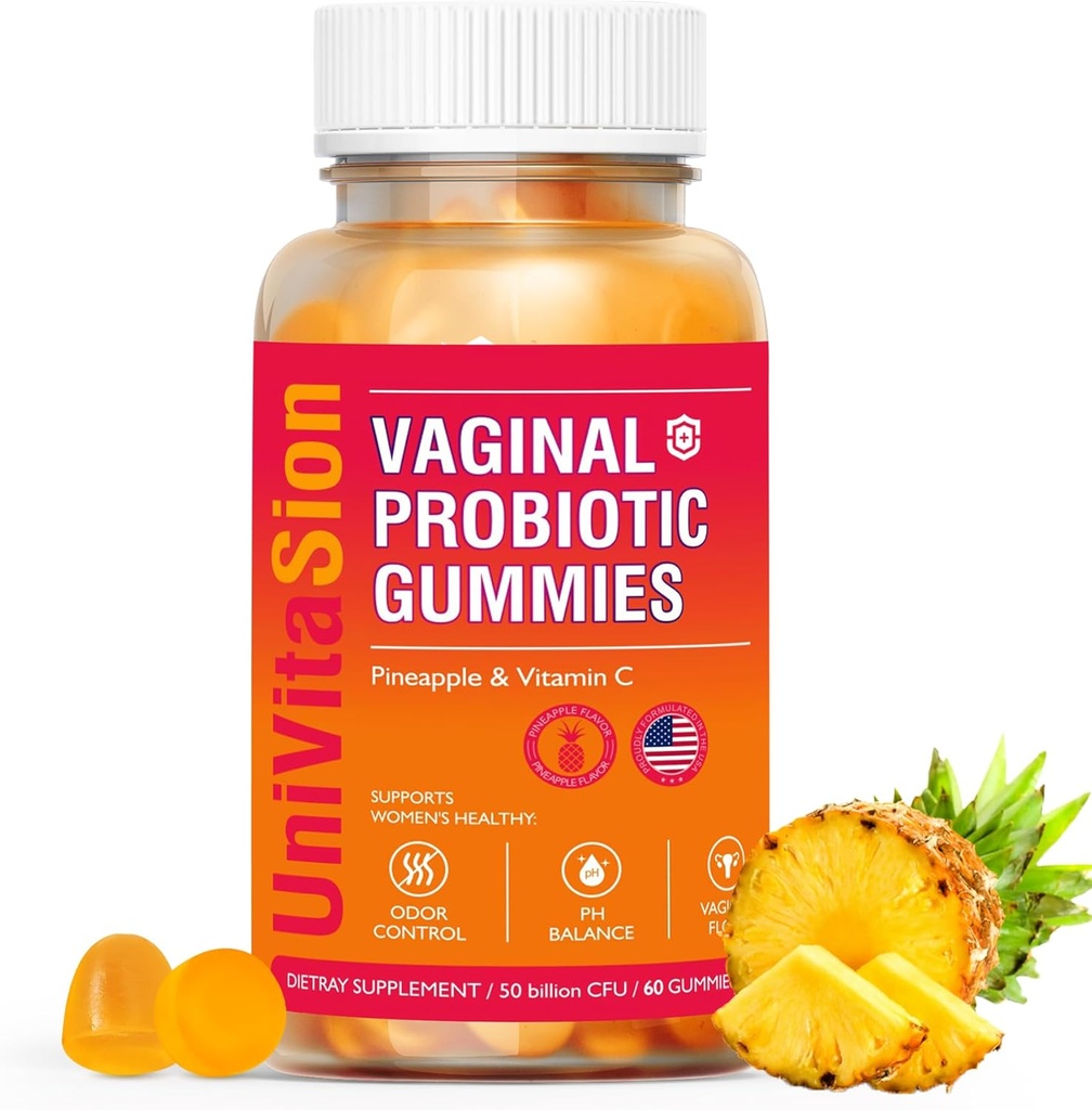 UniVitaSion Vaginal Probiyotiks Kadınlar için Gummies, 50 Milyar CFUs - PH Balance, Vaginal koku, Vaginal Flora, Immune sağlığı için En Az Enfeksiyon Tedavisi, Hawaii