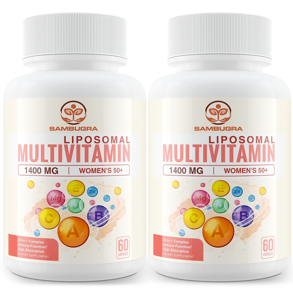 Liposomal Multivitamin for Women 50+ - Women Daily Multivitamin with 32 Ingredients, CoQ10, Vitamins C, B, D, E for Cardiagean & Bone Health Support - Iron-Free (120 Κάψουλες)