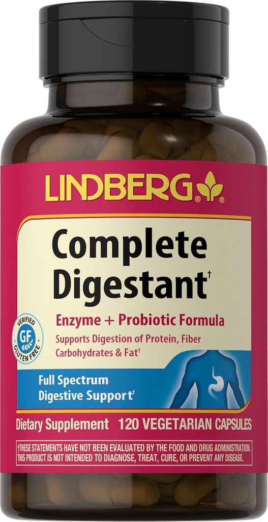 Lindberg Pancreatin ve Betain, ile Digestant Multi-Enzyme Formula Tamamladı, 120 Capsules