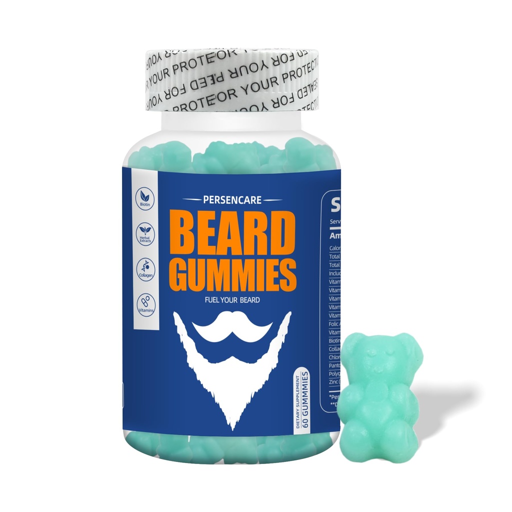 Big Beard growth Gummy for Men, 60 Blueberry Flavored Gummies, 10K MCG Biotin B12 Collagen ve Elite Beard Hair Grooming Nutrients & Vitamins, Grow Stronger, Longer, Saber & Fuller Beard