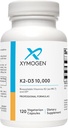 XYMOGEN K2-D3 10000 - Vitamin D3 K2 - Bio available Vitamin D 10.000 IU (Cholecalciferol) MK-7 - Kalp, Arterial, Bone Health + Immune Support Supplement (120 Capsules)