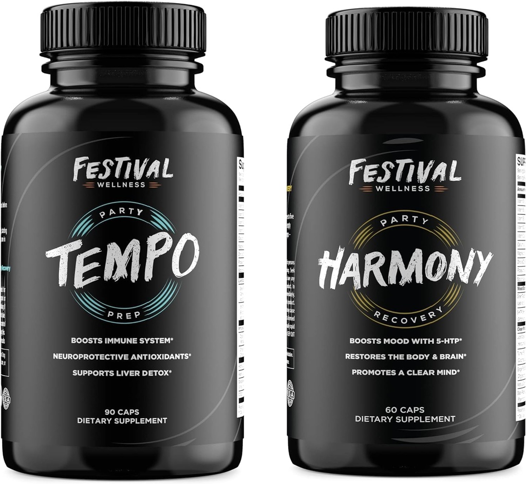 Tempo & Harmony | Festival, Rave & Parti Prep + Recovery Wellness (1994) | 5HTP, Antioksis, Rave Vitamins, Festival Tamam, Rave Neccesities, Festival Gear, Rave On, Rave Gear, Fest Aid Aid