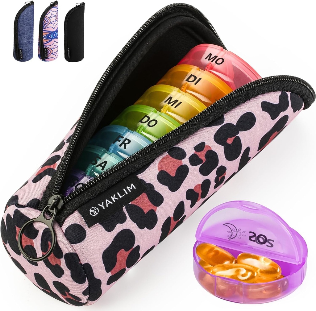 Pill Organizer 1-time a Day: Weekly Pill Box 7 Day with Mükemmel Quality - Light Small Travel Pill Case for Medicine Vitamins Fish Oils Supplements Forms