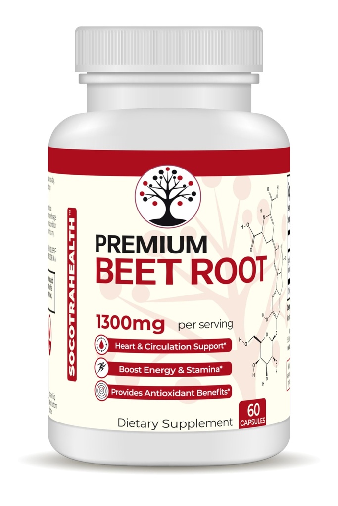 Arıt Kök Capsules - Premium Organik Arıtroot Toz - Nitrik Oksit Tamam - Kalp Sağlığı, Circulation and Stamina Support - Non-GMO - 60 Vegan Capsules
