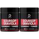 Graviola Soursop Capsules - 100 günlük Supply için 50 Capsules - 11in1 Elderberry, Turmeric, Ginger, Milk Butle, Cranberry & More - Destek Mood, Immune & Body Health