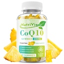 CoQ10 Gummies, Coenzyme Q10 Supplement 200 mg, High Abors CoQ10 Supplement for Cellular Energy and Immune Health, Vegan, Gluten Free, Pineapple Flavor, 60 Kont