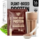 Organik Vegan Protein Toz Örnek Paketi - Plant-Based Protein, Gluten-Free, Non GMO, 20g Protein Per Hizmeti, Keyifler ve Shakes (Chocolate, 16 Paket)