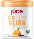 Júce Belly Bliss, Peachy Greens, 30 hizmetkar, Probiyotiks + Greens, Bloating Support with Plant-Based Digestive Enzymes, Diyetary Supplement Toz - By Terra Kai Organics