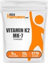 BulkSupplements.com Vitamin K2 Toz - Vitamin K2 MK-7, Menaquinone Toz - K2 Vitamin Tamam for Wellness, Gluten Free, 9 mg per Service, 25g (0.88 oz) (Paketi)