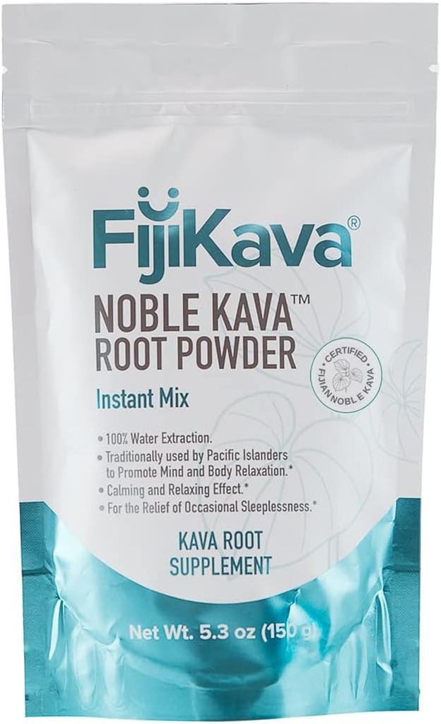 FijiKava Instant Kava Kava Toz 150g – Premium Kava Kök Toz Yüksek Kavalactone Content – Calmness, Stres Yardımı ve Uyku Desteği – Easy-to-Mix