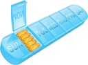 Haftalık Pill Organizer 1 Gün Bir Gün Seyahat Pill Box 7 Gün Ekstra Büyük Karşılaştırmalar Vitamini, Günlük Pill Konteyner 7 günlük Balık Yağı Davası (Mavi)
