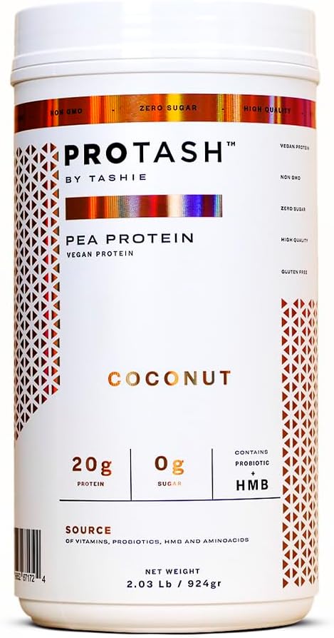Vegan Protein Tozu TASHIE - Organik Bitki BCAA, HMB & Probiyotiks, Zero Sugar, Non-GMO, Gluten Free, NSF sertifikalı, 28 Hizmet - Coconut Protein Tozu