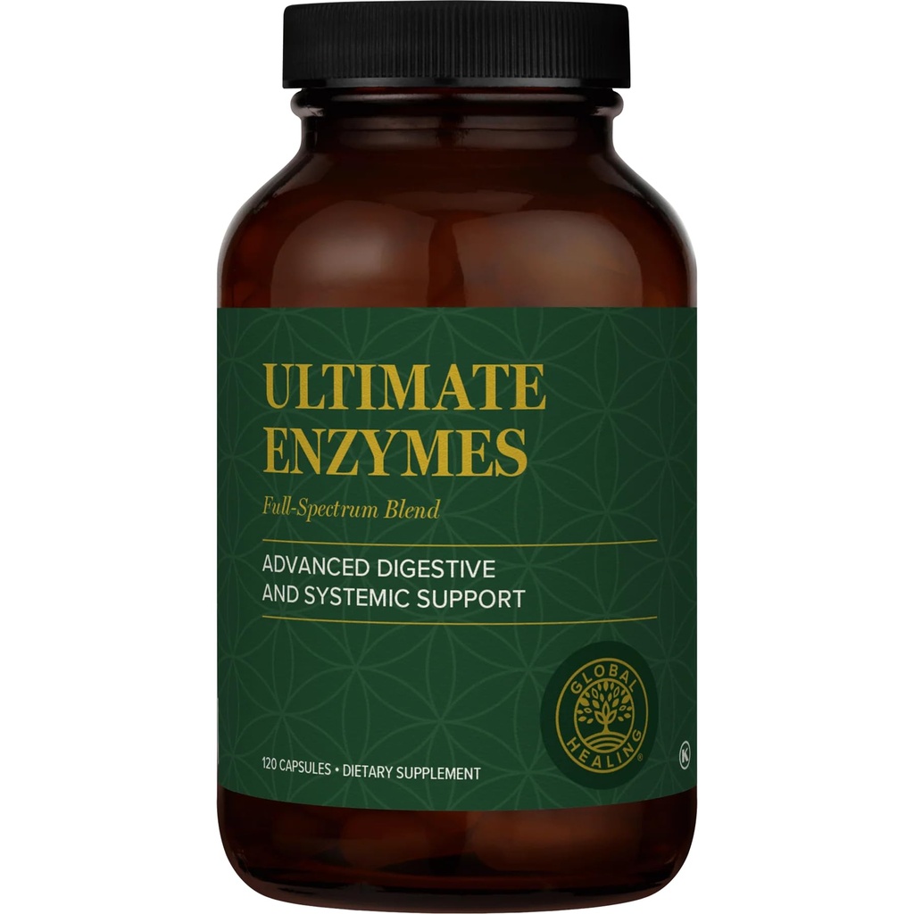Global Healing - Ultimate Enzymes – Systemic & Digestive Enzymes Supplement for Health Digestion, Immune System Boost & Natural Gut Health, Digestive Enzyme for Women & Men, Lipase