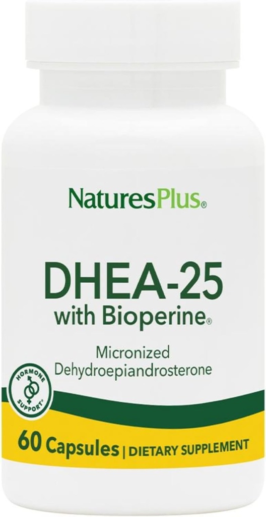 Natures Plus DHEA-25 with Bioperine - 60 Capsules - Gluten Free - 60 Hizmetler