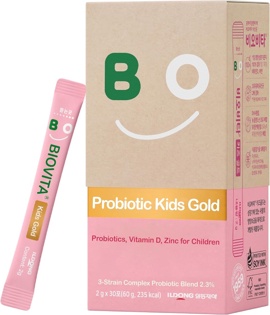 Παιδικά Probiotics Powder (30 Sticks, 30 Days) - Υποστήριξη Υγιές ανοσοποιητικό & Digestive System, Φράουλα Γάλα Γεύση για Παιδιά 3-12. Bifidobacteria, Βιταμίνη D, Ψευδάργυρος. Στόμα-Διαλύοντας Φόρμουλα.