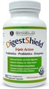 DigestShield® Probiotic & Prebiotic Supplement + Digestive Enzymes, Beat The Bloat, Safely Digest Dairy, Gluten and Processed Foods, Reduce Fat Abvorvation with Chitosan, 90-Meal Supply