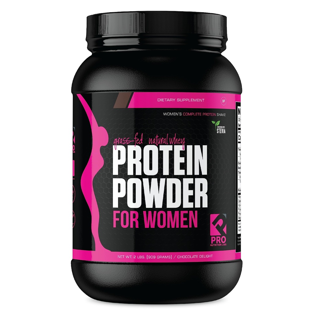 Whey Protein Tozu Kadın Çikolata Tozu - Low Carb Gluten-Free Grass-Fed rBGH-Free - Supports Kilo Kaybı - Natural Stevia Sweetized protein Shake, 20g (Chocolate Delight, 2lb)