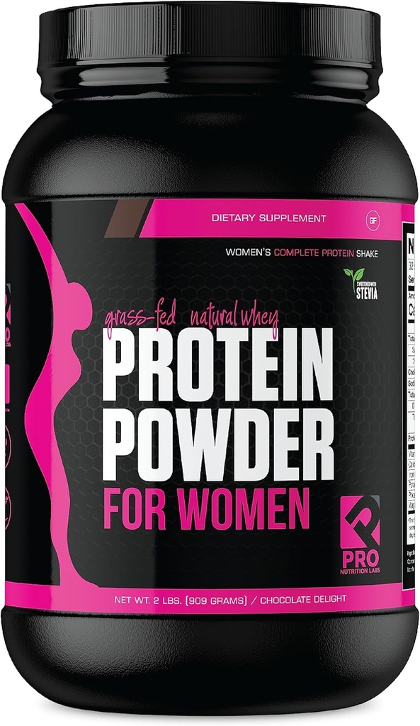 Whey Protein Tozu Kadın Çikolata Tozu - Low Carb Gluten-Free Grass-Fed rBGH-Free - Supports Kilo Kaybı - Natural Stevia Sweetized protein Shake, 20g (Chocolate Delight, 2lb)