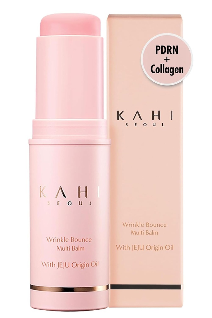 KAHI Wrinkle Bounce Multi Balm Stick | PDRN Collagen Wrinkle Stick | Koreli Skin Care | All-in-One Hydrating Lip Balm Eye Cream Boy Cream Make Up Base & Face Moisture Balm