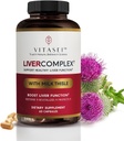 VITASEI Liver Cleanse Detox & Tamir, Liver Complex W/Milk Butle Extract, Garcinia, Curcumin C3, Destek Herbalary Supplement, Detox Formul for Women & Men, 60 Capsules