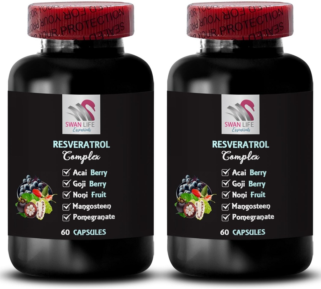 Ρόδι Boost - RESVERATROL COMPLEX - Οφέλη από μούρα, Αντιοξειδωτική Ασπίδα, Υποστήριξη Ενεργοποίησης, Ισορροπία Ενυδάτωσης, Acai Berry Energy, Καθημερινή Ενέργεια, Γεύση, Ολόκληρο 2 Φιάλες 120 Κάψουλες