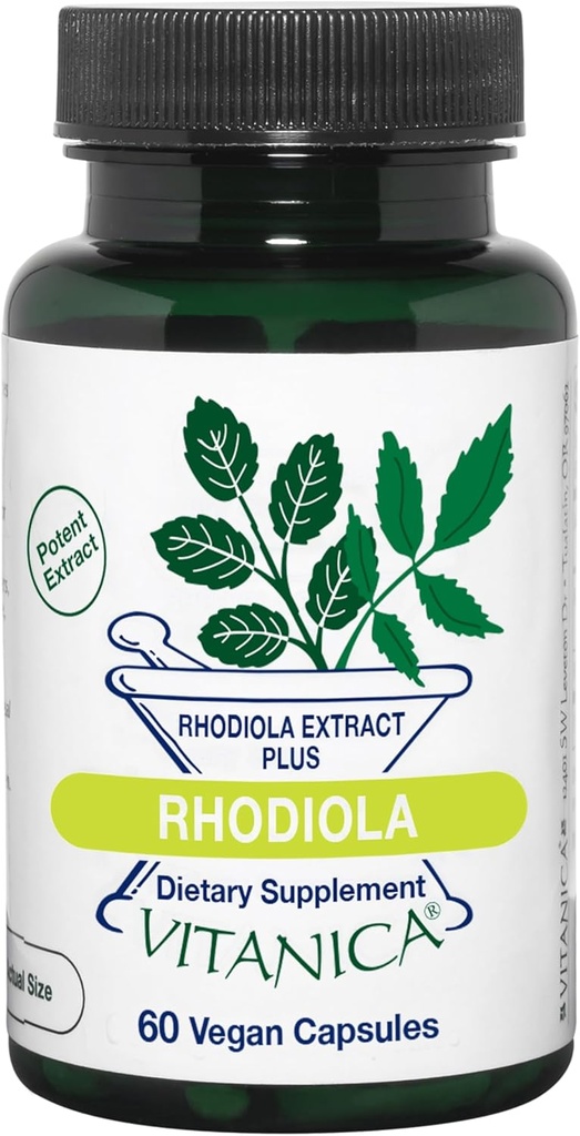 Vitanica Rhodiola Rosea Root Extract 200 mg, Dr. Formulated, % 3 Rosavins &% 1 Salidroside, Rhodiola Kök 85 mg, Vegan, 60 Capsules