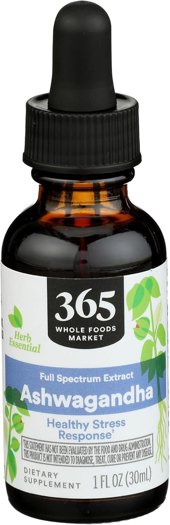 365 by Whole Foods Market, Ashwagandha Full Spectrum Extract, Sağlıklı Stres Cevap, 1 Fl Oz