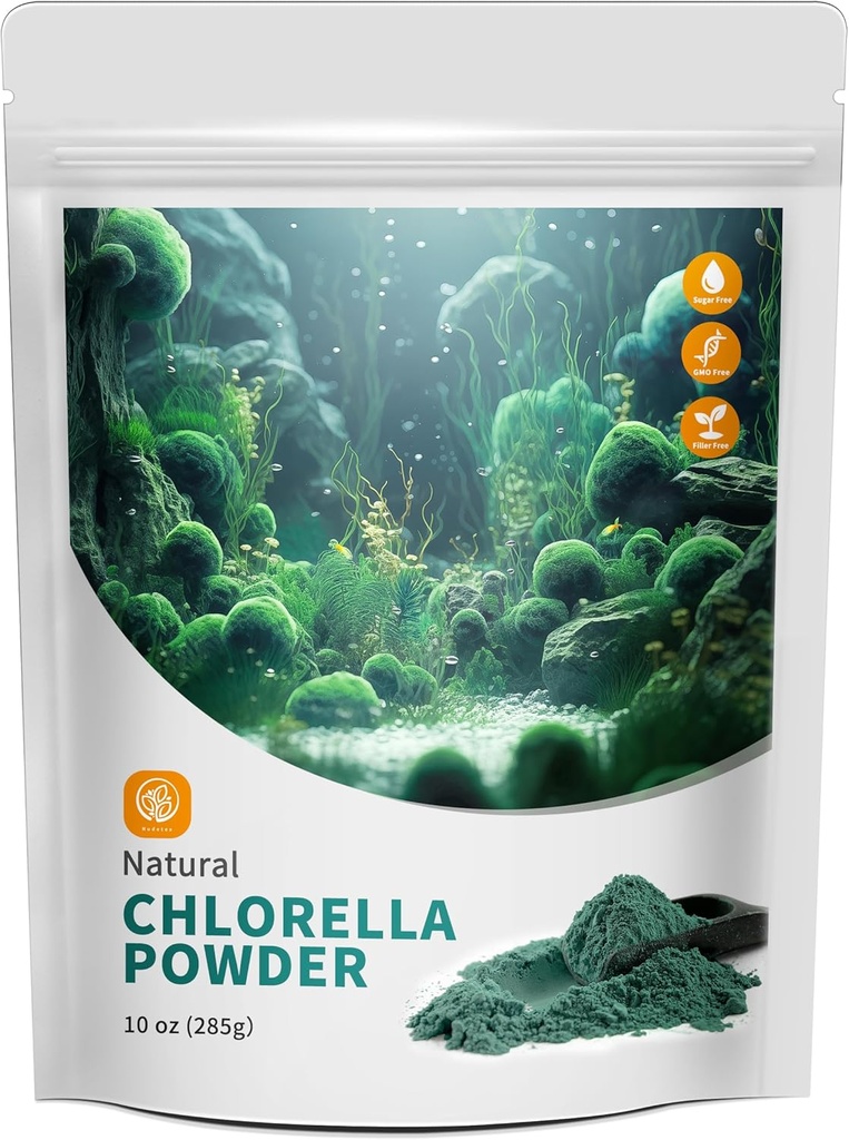 Chlorella Toz Doğal 10 oz ile - Chlorophyll Toz, Immune System & Liver Function, Keep Youth, Vegan, Rich in Vegan protein ve Vitaminler.