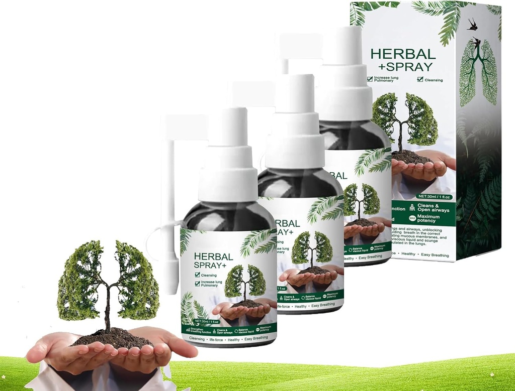 Lung Cleansing Spray, Respi Nature Herbal Lung Cleanse Mist, Natural Herbal Lung Essence, Güçlü Lung Support & Cleanse (3 PCS)