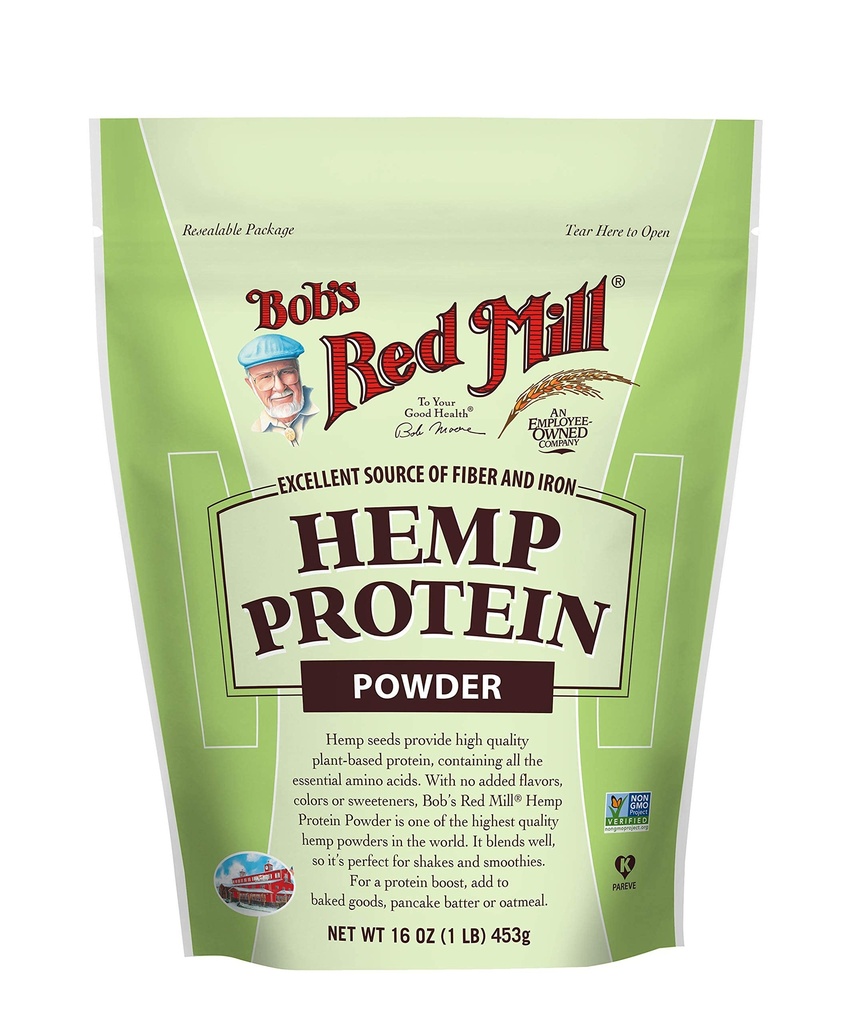 Bob's Red Mill Resealable Hemp Protein Toz 16 Ounce (Pack of 2)