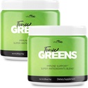 Tonic Greens Toz Vitamini Tamam Resmi Formula - Doğal Yeşil Plastik Plastik Ekstra Güç - BCAA L-Glutamine Vitamin B6, Devrimci Enerji Fix Çözüm Yorumları (2 Paket)