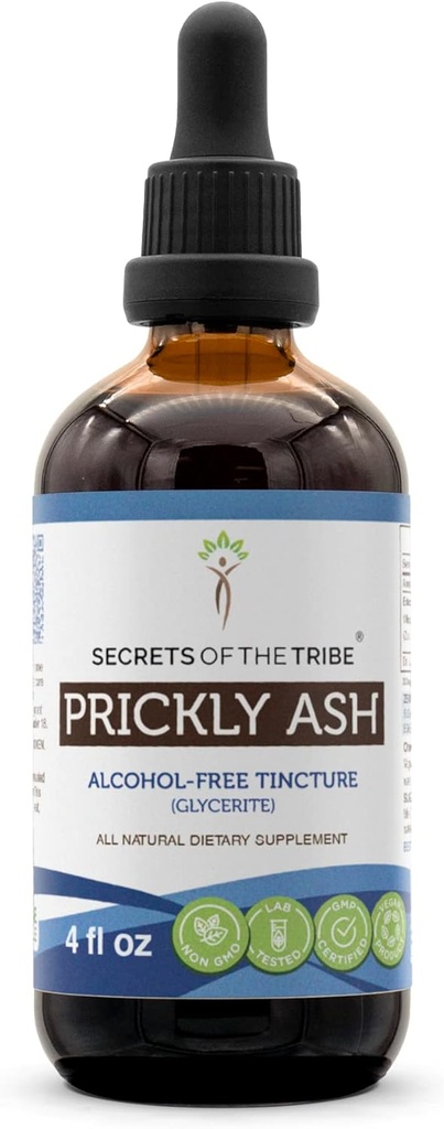 Tribe Prickly Ash Alkol Özgür Sıvı Tür (Zanthoxylum Clava-herculis) kuru Bark (4 FL OZ)