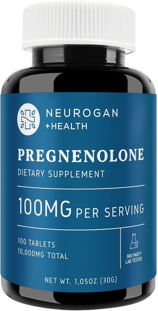 Nörogan Pregnenolone Supplement- 100 mg per Service - 100 Tablet - Natural Prohormone Support Hormon Denge ve Sağlıklı Ağlama - ABD'de Yapılacaklar