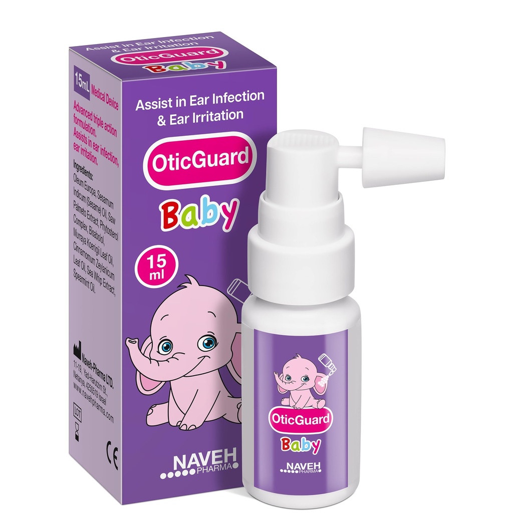 NAVEH PHARMA Otic Guard Baby Ear Drops - Ear Shield & Enfeksiyon Yardımı için Doğal Kulak Yağı - Bebekler, Toddler & Çocuklar - Soothes Itchy Ears & Mayomer's Ears