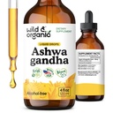 Wild & Organic Ashwagandha Drops - Mood Support Supplement w/Ashwagandha Root Extract - Calm Mind için sıvı damlalar - Şeker & Alkol Özgür - 4 fl ozz