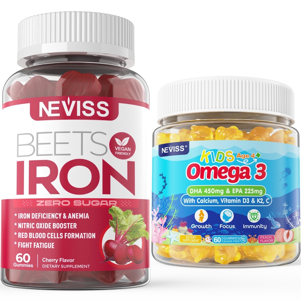 Demir Gummies 2 Pack + Çocuklar Omega 3 Gummies 2 Pack