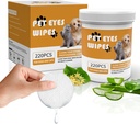 Senlong Eyes Wipes for Dogs - Αφαιρέστε απαλά Tear Stain - σκύλος καθαριστής ματιών, Eye Debris, Απαλλαγή, Mucus Secretions - Σκουπίδια ματιών σκύλου αποτρίχωση λεκέ δακρύων - σκύλος & γάτα μαντηλάκια ματιών - 220pcs, λευκό