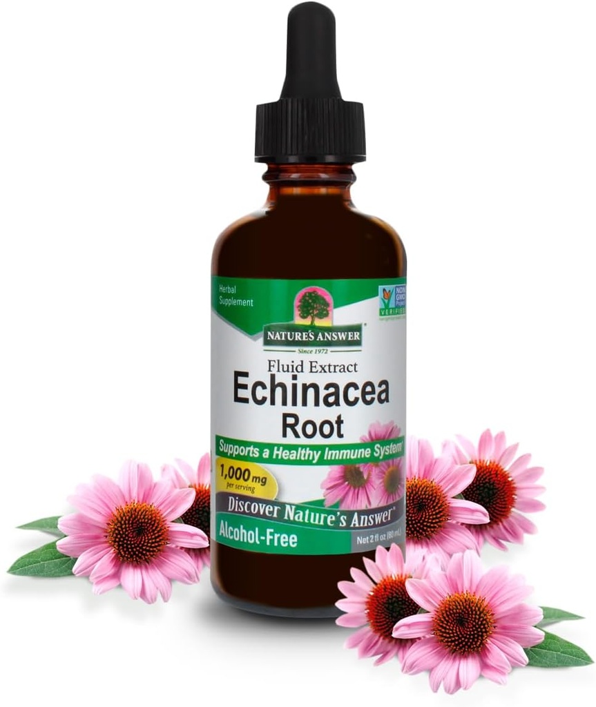Nature's Answer Echinacea Extract | Sağlıklı Immune System | Vegan, Gluten-Free, Alkol-Free, Non-GMO & Kosher Sertifikalı | 2oz