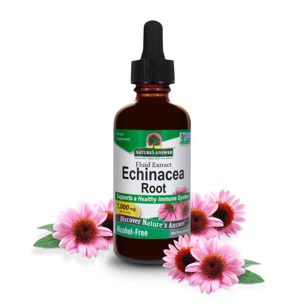 Nature's Answer Echinacea Extract | Sağlıklı Immune System | Vegan, Gluten-Free, Alkol-Free, Non-GMO & Kosher Sertifikalı | 2oz