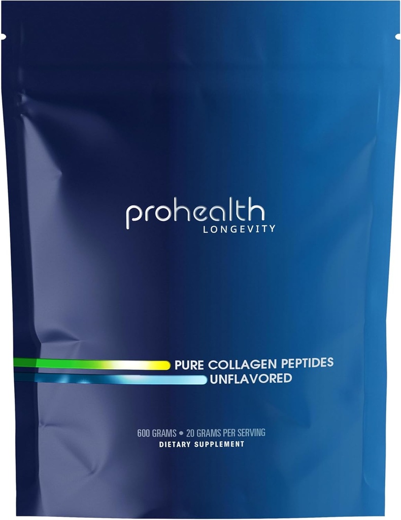 ProHealth Pure CollagenRa Toz, 600 Grams | Destekler Saç, Nail, Skin, Bone, Joint Health ve Longevity | Grass-Fed, Pasture-Raized | Zero Sugar, Unflavored | Third-Party Tested