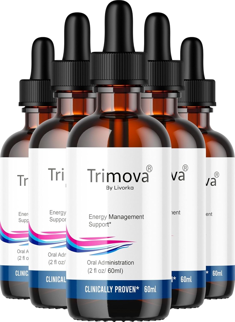 (5 Pack) Trimova Liquid Drops, Trimova Drops Advanced Formula, TrimovaDrops Vitamin, TrimovaDrops Metabolic, TrimovaDrops Metabolism 5 Bottles for 150 Days