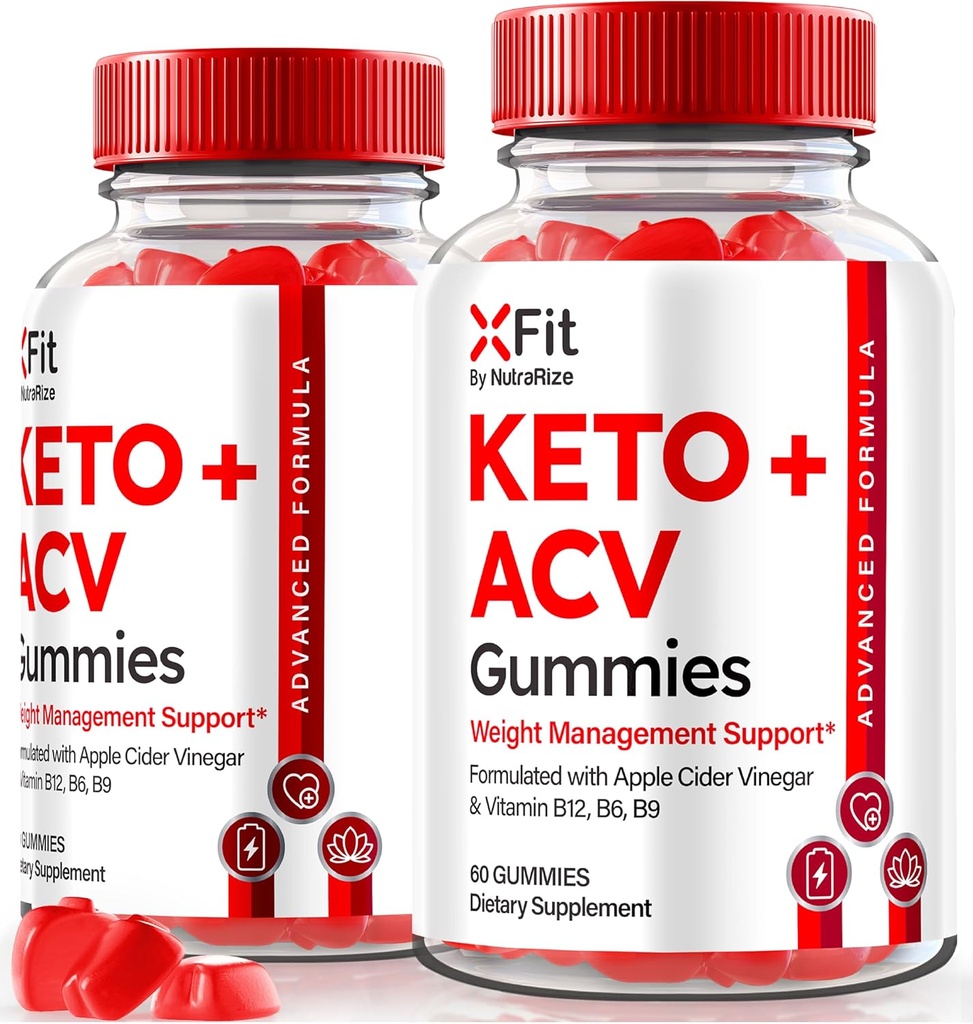 NutraRize ( Ağırlık kaybı için 2 Xfit Keto Gummies, Resmi X Fit Keto+ACV Gummies, All- Natural Apple Cider Vinegar 1000MG, Premium Gummy for Health and Fitness, Gomitas Review (120 Gummies)