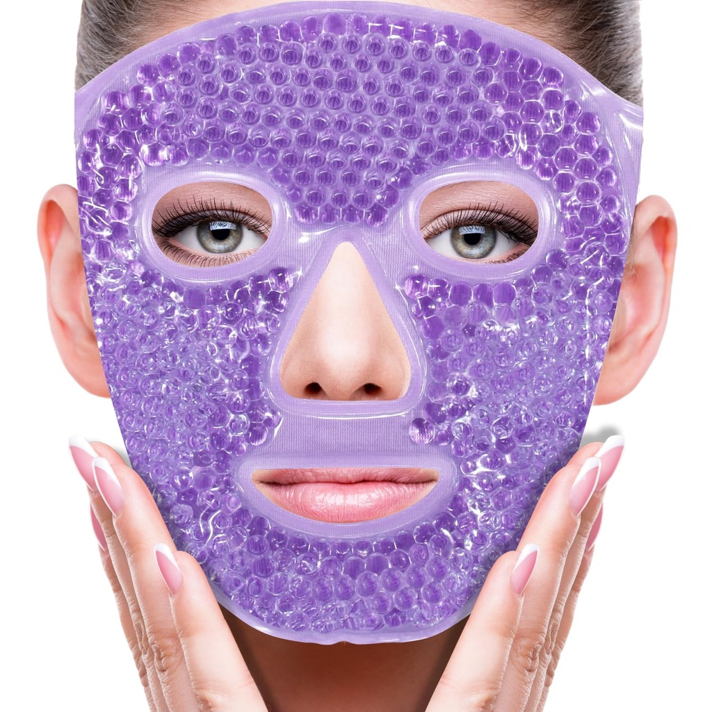 Puffy Dark Circles, Migraine,Hot/Cold Pack with Soft Plush Backing (Purple #22)