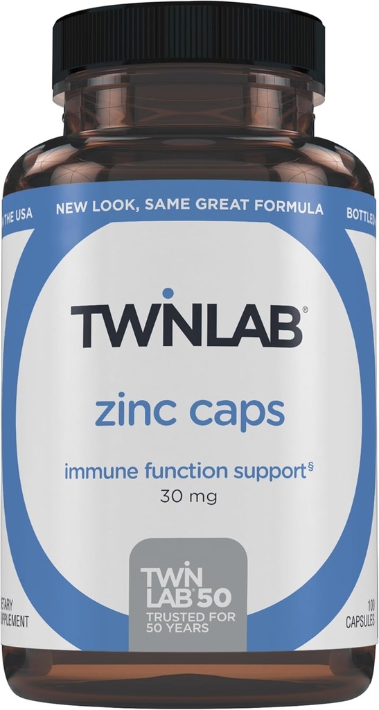 Twinlab Zinc Caps - Immune Support, Metabolism, Skin Care, 100 Capsules