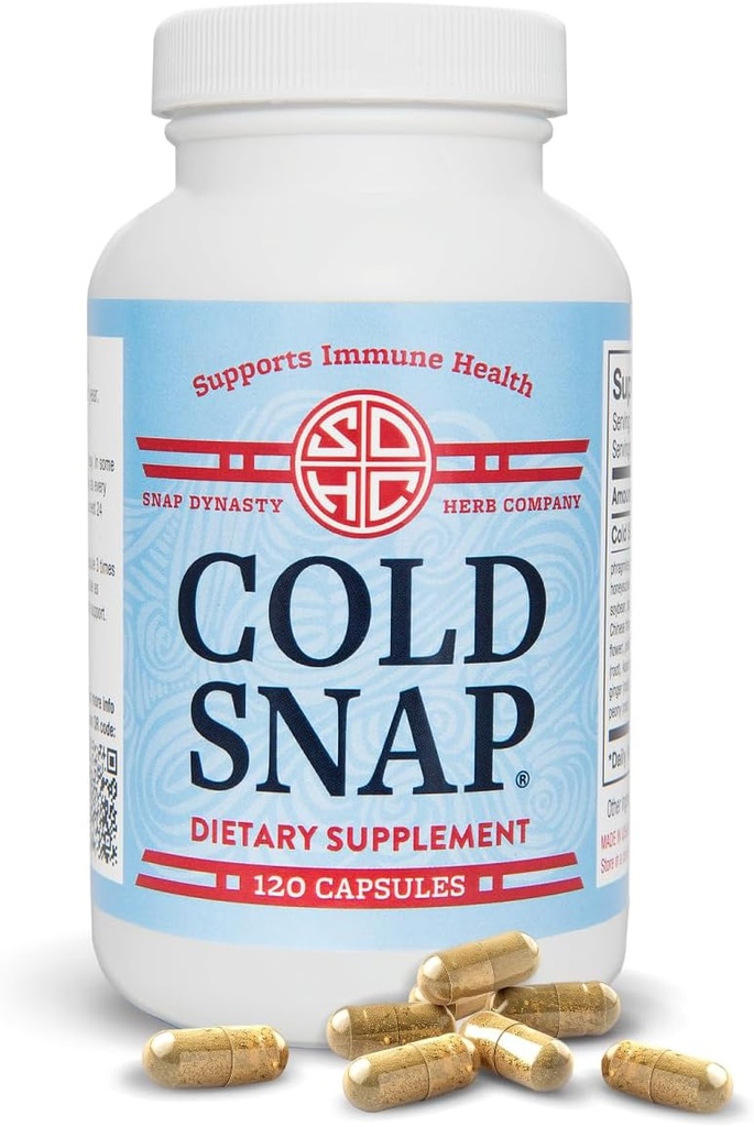 Snap Dynasty Cold Snap - 120ct Κάψουλες, Συσκευασία 1 - Βάση φυτών Πλήρης Υποστήριξη για την Ανοσολογική Υγεία για όλες τις ηλικίες, Ταχεία συμπληρώματα για το κρύο και την υποστήριξη της γρίπης, Δεν Αντενδείξεις
