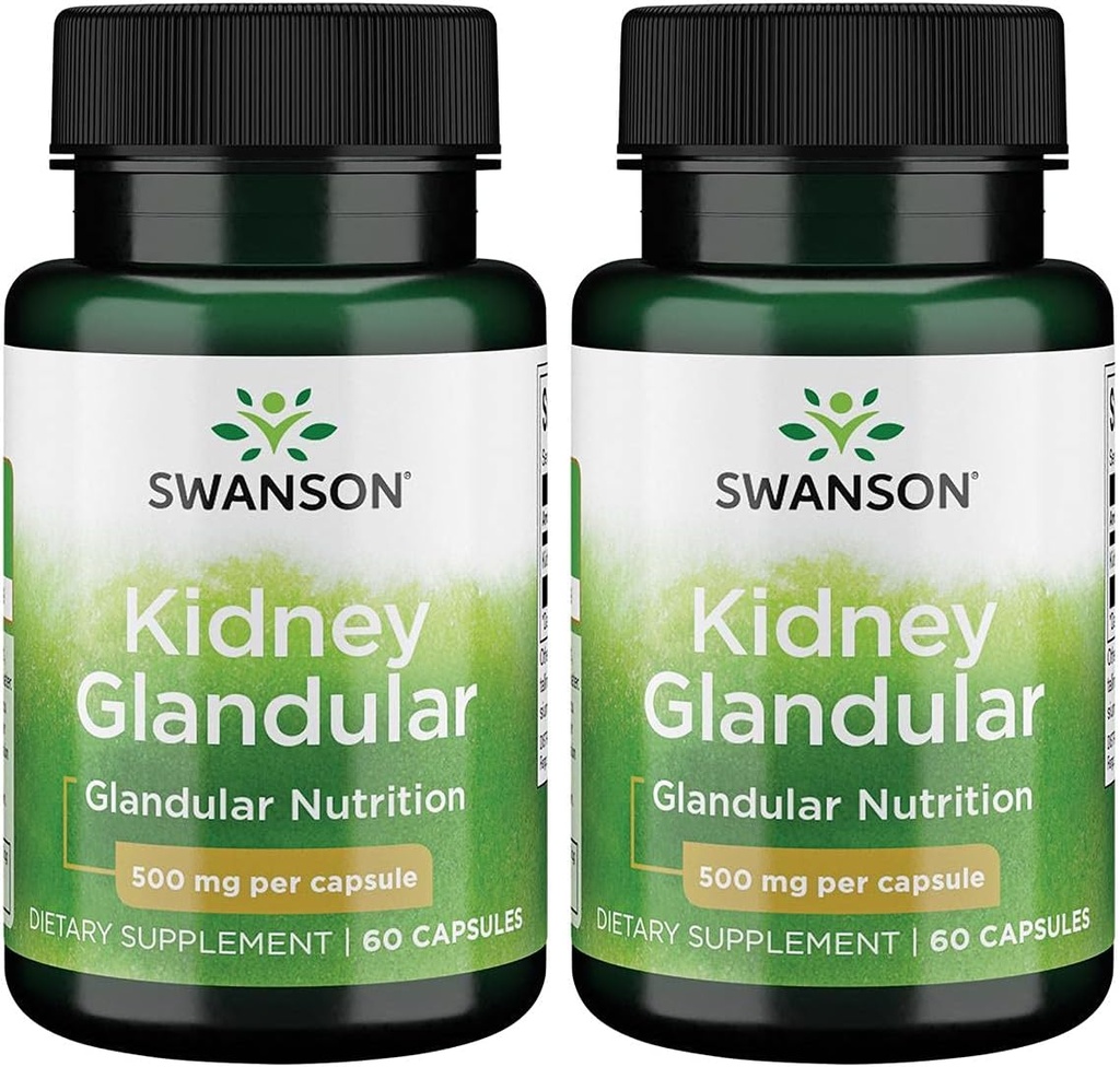 Swanson Kidney Glandular 500 mg 60 Caps 2 Συσκευασία